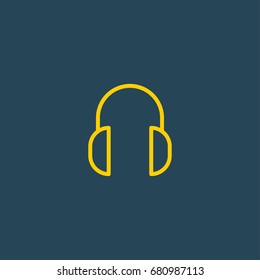 headphones thin line icon