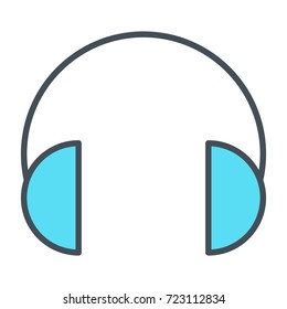 Headphones thin line icon. 96x96 for Web Graphics and Apps.  Simple Minimal Pictogram. Vector