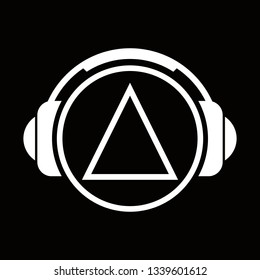 headphones and typography ao vector logo