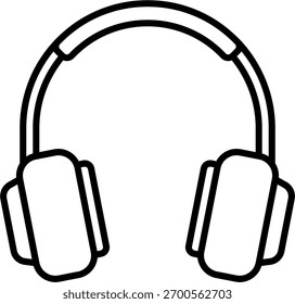 Headphones vector design in modern style, podcast listening and music audio concept, multimedia entertainment illustration. Line Icon