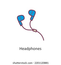 Headphones vector filled outline Icon Design illustration. Holiday Symbol on White background EPS 10 File