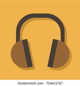 headphones vector flat illustration icon background