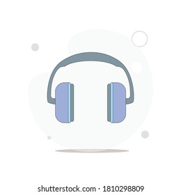 headphones vector flat illustration on white