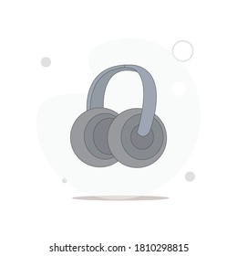 headphones vector flat illustration on white
