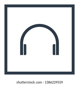 headphones vector icon 10 eps , Lorem ipsum Flat design