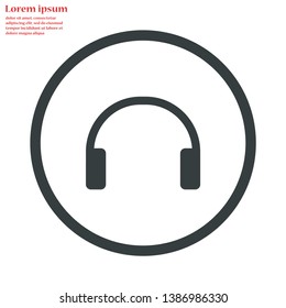 headphones vector icon 10 eps , Lorem ipsum Flat design