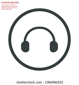 headphones vector icon 10 eps , Lorem ipsum Flat design