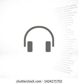 headphones vector icon 10 eps , Lorem ipsum Flat design