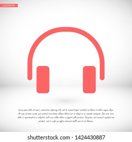 headphones vector icon 10 eps , Lorem ipsum Flat design