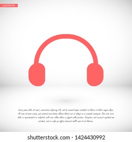 headphones vector icon 10 eps , Lorem ipsum Flat design
