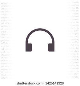 headphones vector icon 10 eps , Lorem ipsum Flat design