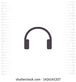 headphones vector icon 10 eps , Lorem ipsum Flat design