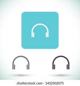 headphones vector icon 10 eps , Lorem ipsum Flat design