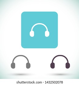 headphones vector icon 10 eps , Lorem ipsum Flat design