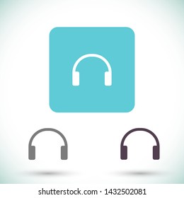 headphones vector icon 10 eps , Lorem ipsum Flat design
