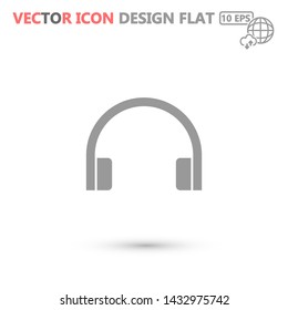 headphones vector icon 10 eps , Lorem ipsum Flat design