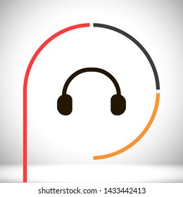 headphones vector icon 10 eps , Lorem ipsum Flat design