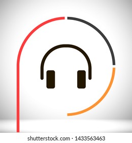 headphones vector icon 10 eps , Lorem ipsum Flat design