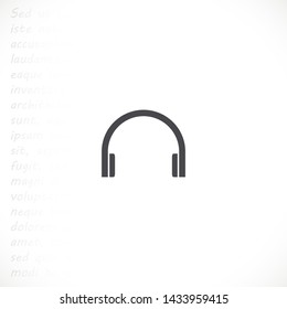 headphones vector icon 10 eps , Lorem ipsum Flat design