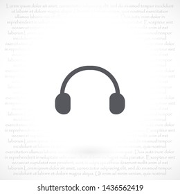 headphones vector icon 10 eps , Lorem ipsum Flat design