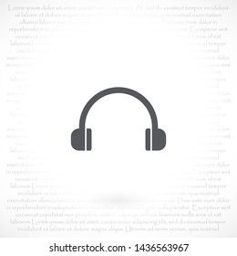 headphones vector icon 10 eps , Lorem ipsum Flat design