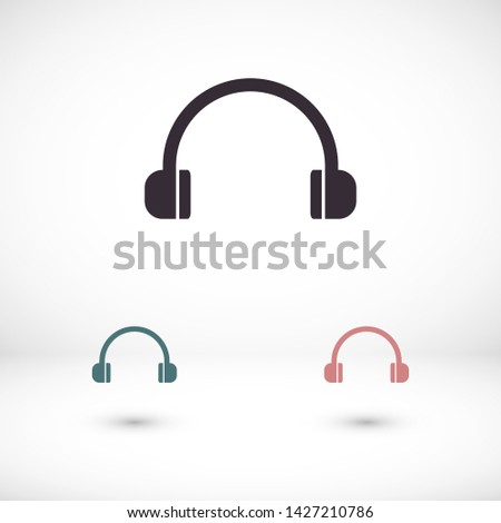 headphones vector icon 10 eps , Lorem ipsum Flat design