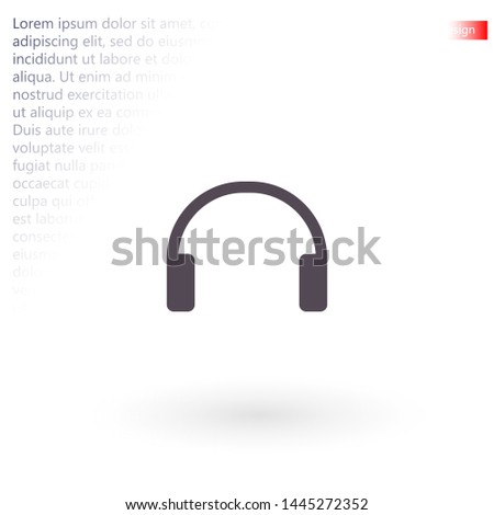 headphones vector icon 10 eps , Lorem ipsum Flat design