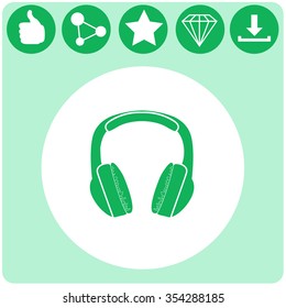 Headphones - vector icon.