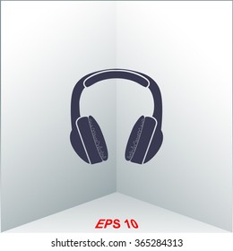 Headphones - vector icon.