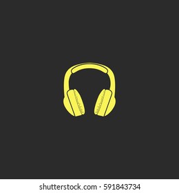 Headphones vector  icon.