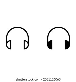 Headphones vector icon for apps and web sites