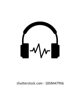 Ilustración vectorial de iconos de auriculares. Símbolo de audífonos.