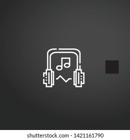 Headphones vector icon. Headphones concept stroke symbol design. Thin graphic elements vector illustration, outline pattern for your web site design, logo, UI. EPS 10.