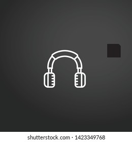 Headphones vector icon. Headphones concept stroke symbol design. Thin graphic elements vector illustration, outline pattern for your web site design, logo, UI. EPS 10.