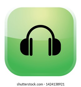 Headphones vector icon. Earphone pictogram. Music and sound symbol.