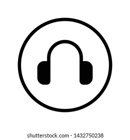 Headphones vector icon. Earphone pictogram. Music and sound symbol.