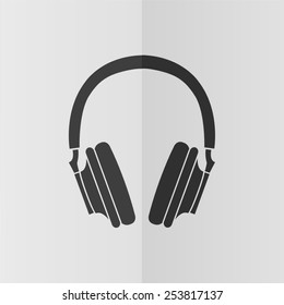 Headphones Vector Icon Effect Folded Paper Stock Vector (Royalty Free ...