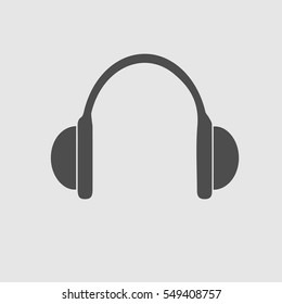 Headphones vector icon eps 10. Earphones simple isolated illustration.
