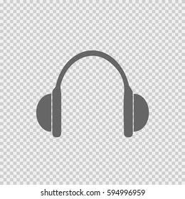 Headphones vector icon eps 10. Earphones simple isolated illustration on transparent background.