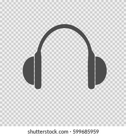 Headphones vector icon eps 10. Earphones simple isolated illustration on transparent background.