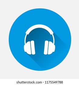 Headphones vector icon. Flat headphones icon. Layers grouped for easy editing illustration.  For your design.