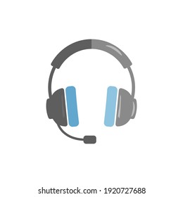 Headphones vector icon. Flat headphones icon on white isolated background. 