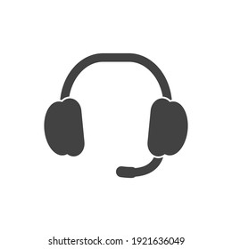Icono vectorial de auriculares. Icono de auriculares planos sobre fondo aislado blanco. 
