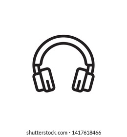 Headphones vector icon. Headphone symbol. Linear style sign for mobile concept and web design. Headphones symbol illustration. Pixel vector graphics - Vector.
