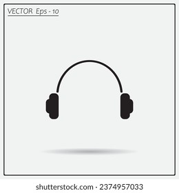 Headphones vector icon. Headphones vector illustration.