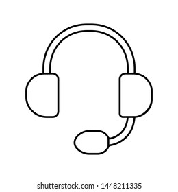 Headphones vector icon. Headphones illustration logo. Call symbol.