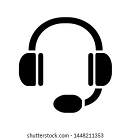Headphones vector icon. Headphones illustration logo. Call symbol.