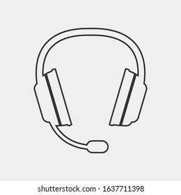 Headphones vector icon illustration sign