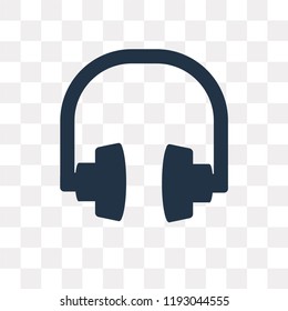 Headphones vector icon isolated on transparent background, Headphones transparency concept can be used web and mobile