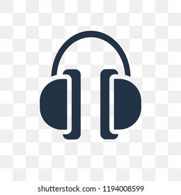Headphones vector icon isolated on transparent background, Headphones transparency concept can be used web and mobile